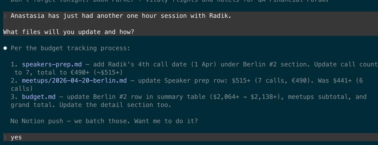 Budget tracking process